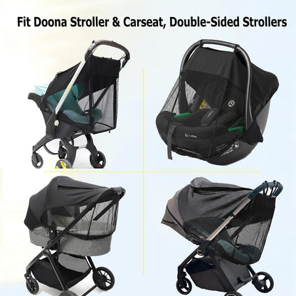 Baby Stroller Sun Shade & Mousquito Net for Doona Car Seat Stroller Carseat Sun Shade Canopy Cover UPF50+ Stroller Sun Shade Extender
