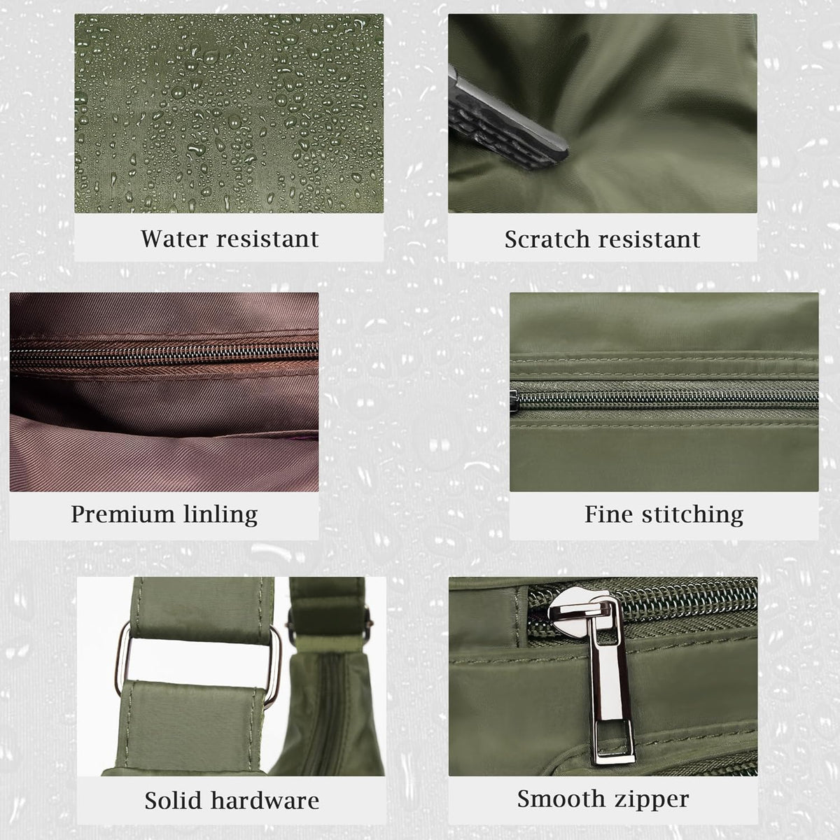 RFID Anti Thief Crossbody Bag for Women Waterproof Shoulder Bag Messenger Bag Casual Nylon Purse Handbag