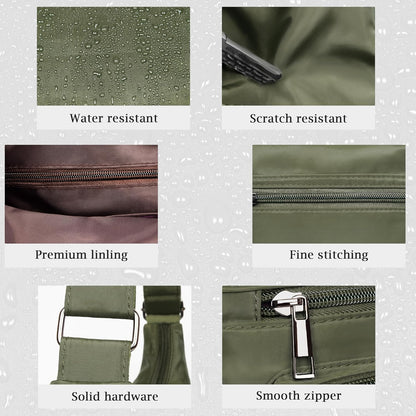 RFID Anti Thief Crossbody Bag for Women Waterproof Shoulder Bag Messenger Bag Casual Nylon Purse Handbag