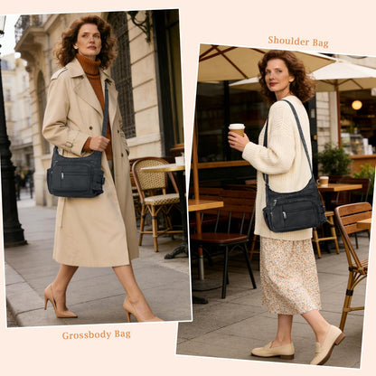 RFID Anti Thief Crossbody Bag for Women Waterproof Shoulder Bag Messenger Bag Casual Nylon Purse Handbag