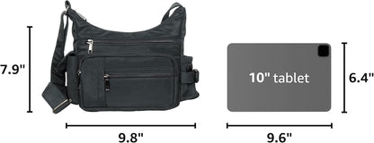 RFID Anti Thief Crossbody Bag for Women Waterproof Shoulder Bag Messenger Bag Casual Nylon Purse Handbag