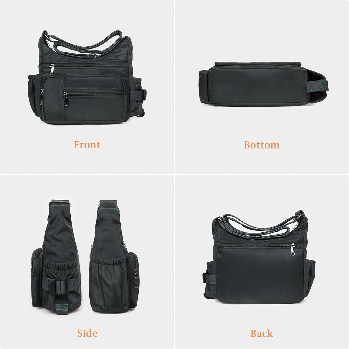 RFID Anti Thief Crossbody Bag for Women Waterproof Shoulder Bag Messenger Bag Casual Nylon Purse Handbag
