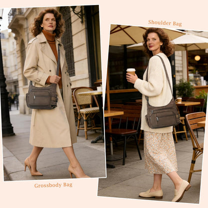 RFID Anti Thief Crossbody Bag for Women Waterproof Shoulder Bag Messenger Bag Casual Nylon Purse Handbag