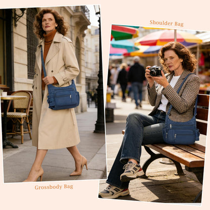 RFID Anti Thief Crossbody Bag for Women Waterproof Shoulder Bag Messenger Bag Casual Nylon Purse Handbag