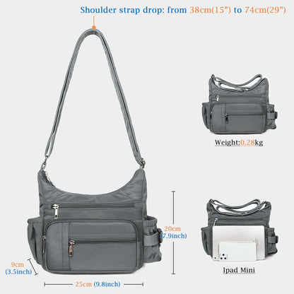 RFID Anti Thief Crossbody Bag for Women Waterproof Shoulder Bag Messenger Bag Casual Nylon Purse Handbag