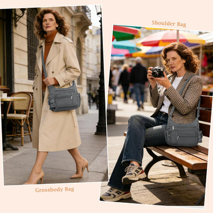 RFID Anti Thief Crossbody Bag for Women Waterproof Shoulder Bag Messenger Bag Casual Nylon Purse Handbag
