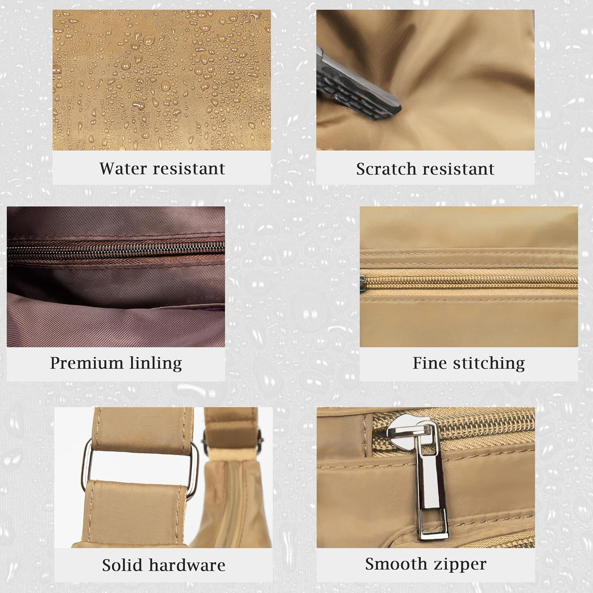 RFID Anti Thief Crossbody Bag for Women Waterproof Shoulder Bag Messenger Bag Casual Nylon Purse Handbag