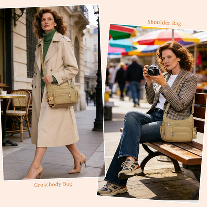 RFID Anti Thief Crossbody Bag for Women Waterproof Shoulder Bag Messenger Bag Casual Nylon Purse Handbag