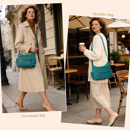 RFID Anti Thief Crossbody Bag for Women Waterproof Shoulder Bag Messenger Bag Casual Nylon Purse Handbag