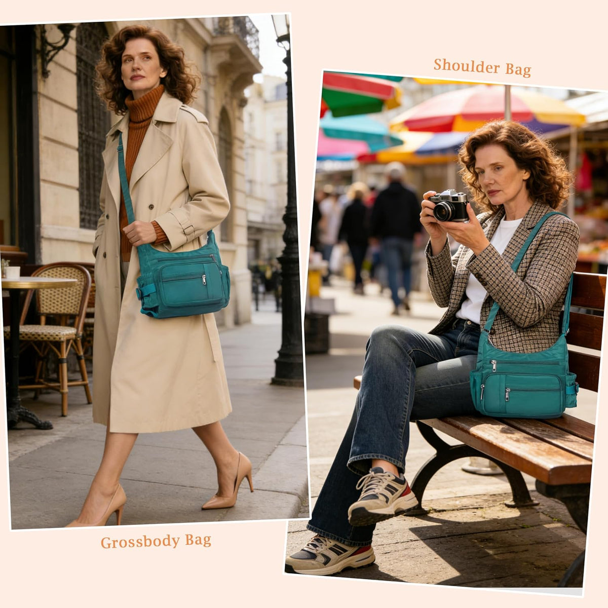 RFID Anti Thief Crossbody Bag for Women Waterproof Shoulder Bag Messenger Bag Casual Nylon Purse Handbag