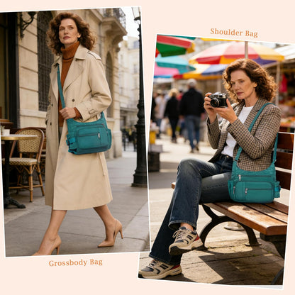 RFID Anti Thief Crossbody Bag for Women Waterproof Shoulder Bag Messenger Bag Casual Nylon Purse Handbag