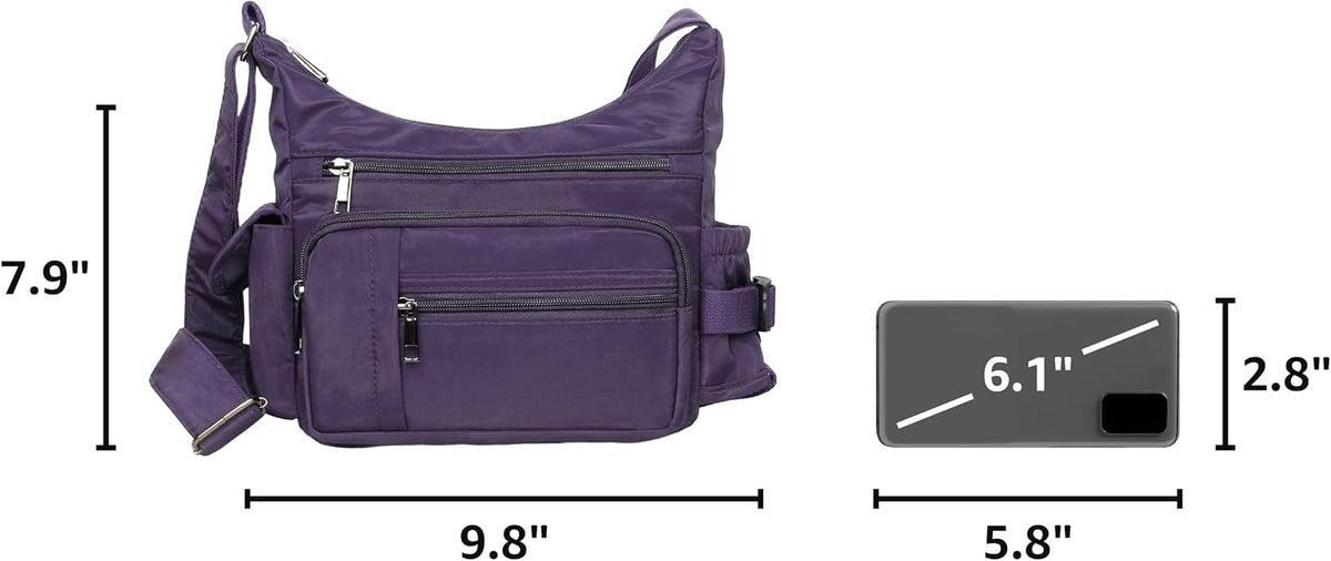 RFID Anti Thief Crossbody Bag for Women Waterproof Shoulder Bag Messenger Bag Casual Nylon Purse Handbag
