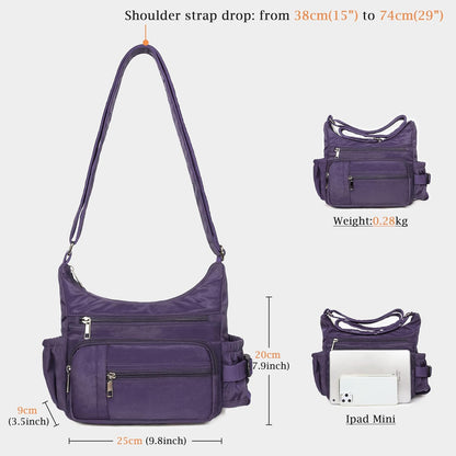 RFID Anti Thief Crossbody Bag for Women Waterproof Shoulder Bag Messenger Bag Casual Nylon Purse Handbag