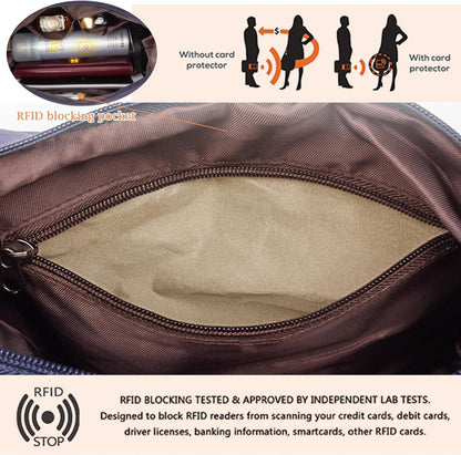 RFID Anti Thief Crossbody Bag for Women Waterproof Shoulder Bag Messenger Bag Casual Nylon Purse Handbag