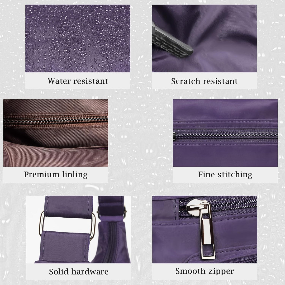 RFID Anti Thief Crossbody Bag for Women Waterproof Shoulder Bag Messenger Bag Casual Nylon Purse Handbag