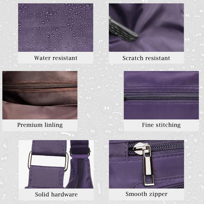RFID Anti Thief Crossbody Bag for Women Waterproof Shoulder Bag Messenger Bag Casual Nylon Purse Handbag