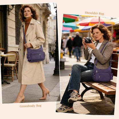 RFID Anti Thief Crossbody Bag for Women Waterproof Shoulder Bag Messenger Bag Casual Nylon Purse Handbag
