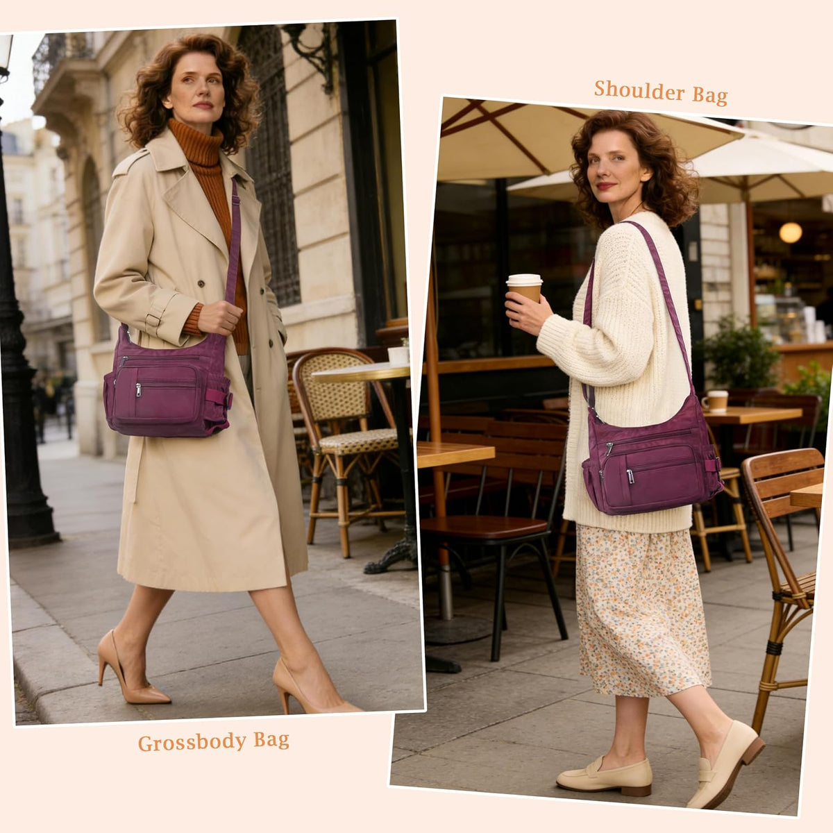 RFID Anti Thief Crossbody Bag for Women Waterproof Shoulder Bag Messenger Bag Casual Nylon Purse Handbag