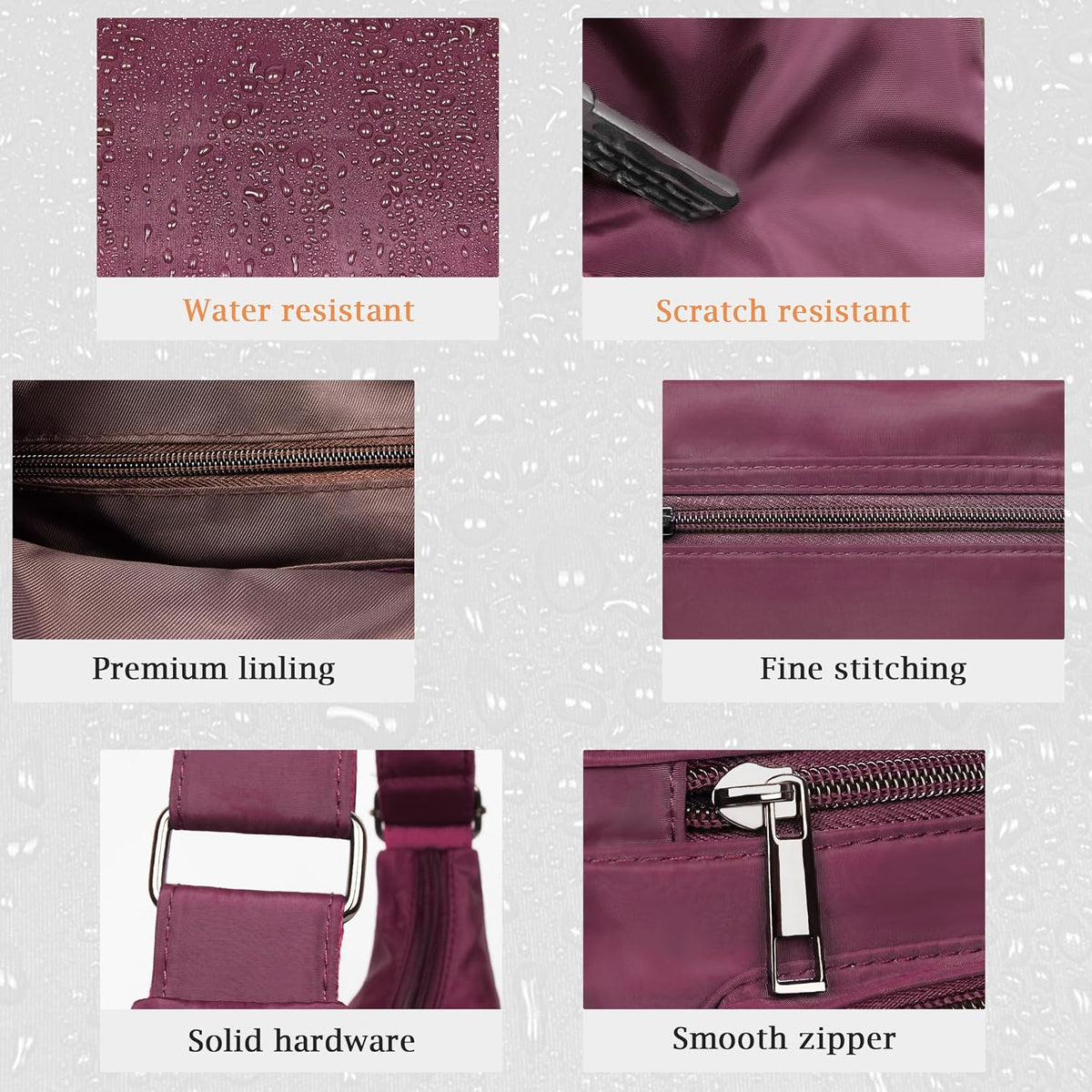RFID Anti Thief Crossbody Bag for Women Waterproof Shoulder Bag Messenger Bag Casual Nylon Purse Handbag