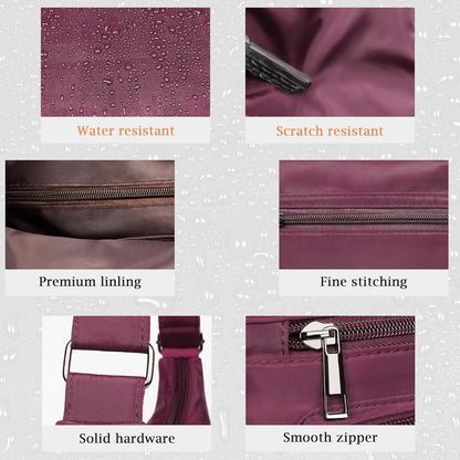 RFID Anti Thief Crossbody Bag for Women Waterproof Shoulder Bag Messenger Bag Casual Nylon Purse Handbag