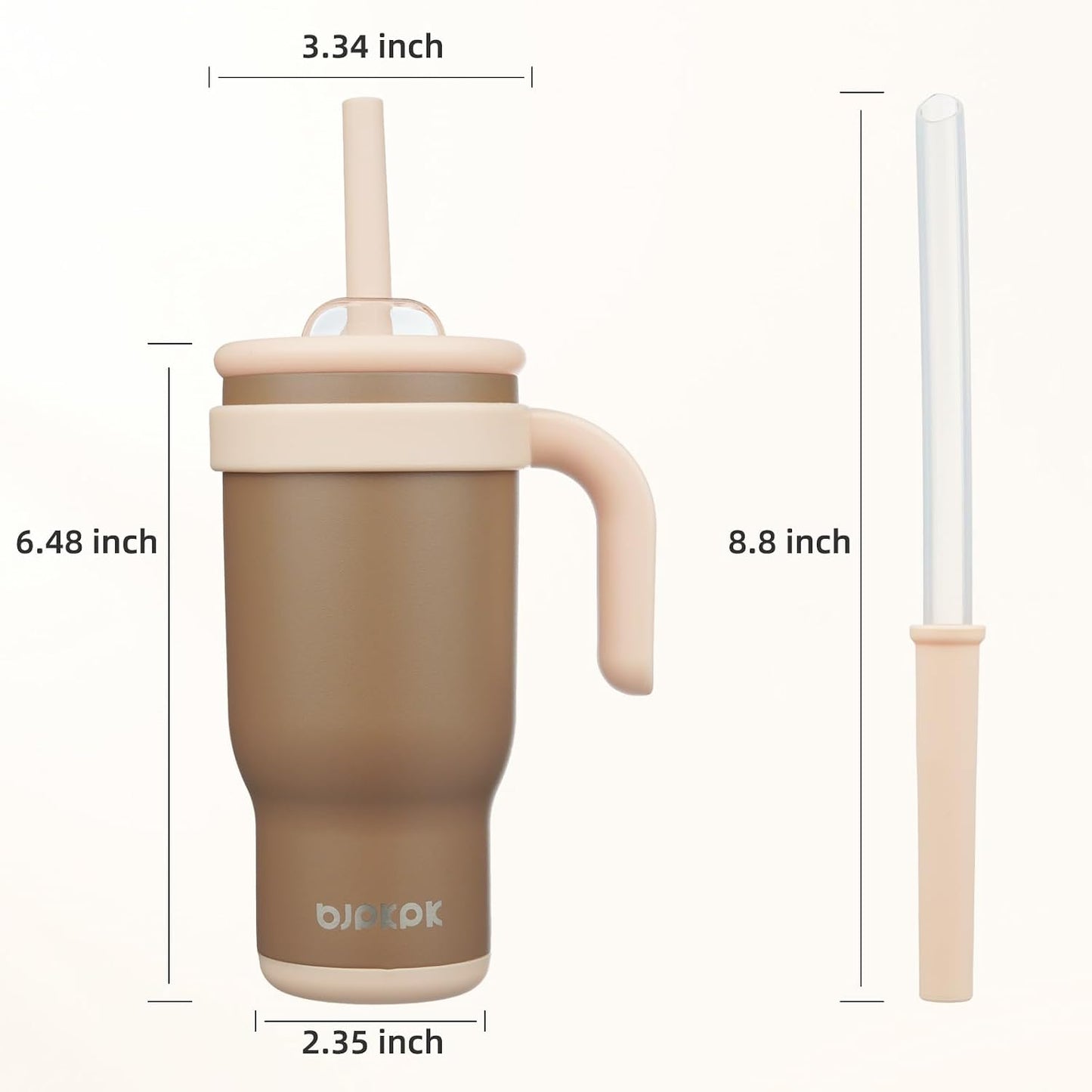 14 oz Insulated Water Bottle with Handle & Straw, Stainless Steel | Double Wall Vacuum, Leak Proof, Sweatproof, Wide Mouth, BPA Free, Dishwasher Safe, Keeps Cold/Hot, Travel, Green
