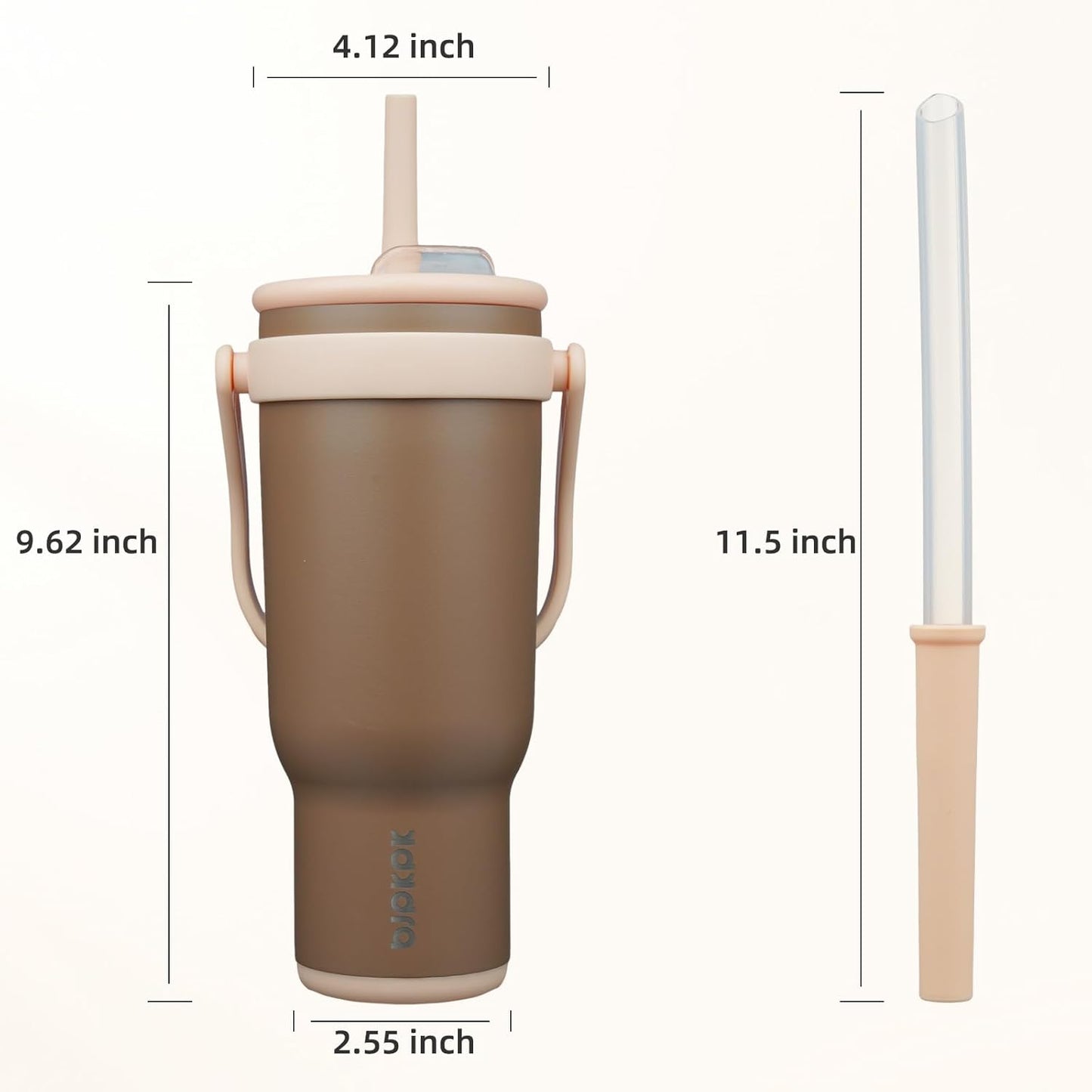 14 oz Insulated Water Bottle with Handle & Straw, Stainless Steel | Double Wall Vacuum, Leak Proof, Sweatproof, Wide Mouth, BPA Free, Dishwasher Safe, Keeps Cold/Hot, Travel, Green