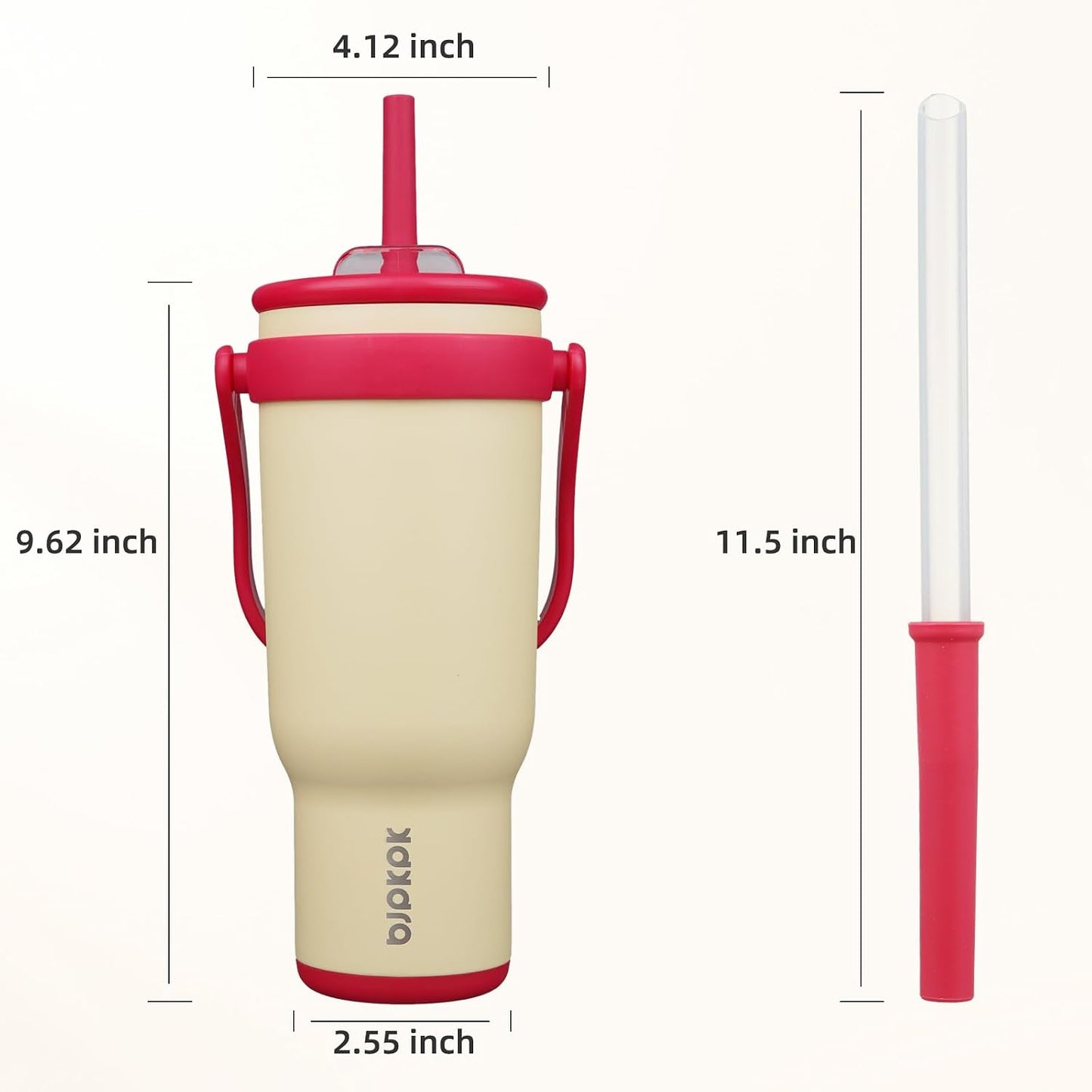 14 oz Insulated Water Bottle with Handle & Straw, Stainless Steel | Double Wall Vacuum, Leak Proof, Sweatproof, Wide Mouth, BPA Free, Dishwasher Safe, Keeps Cold/Hot, Travel, Green