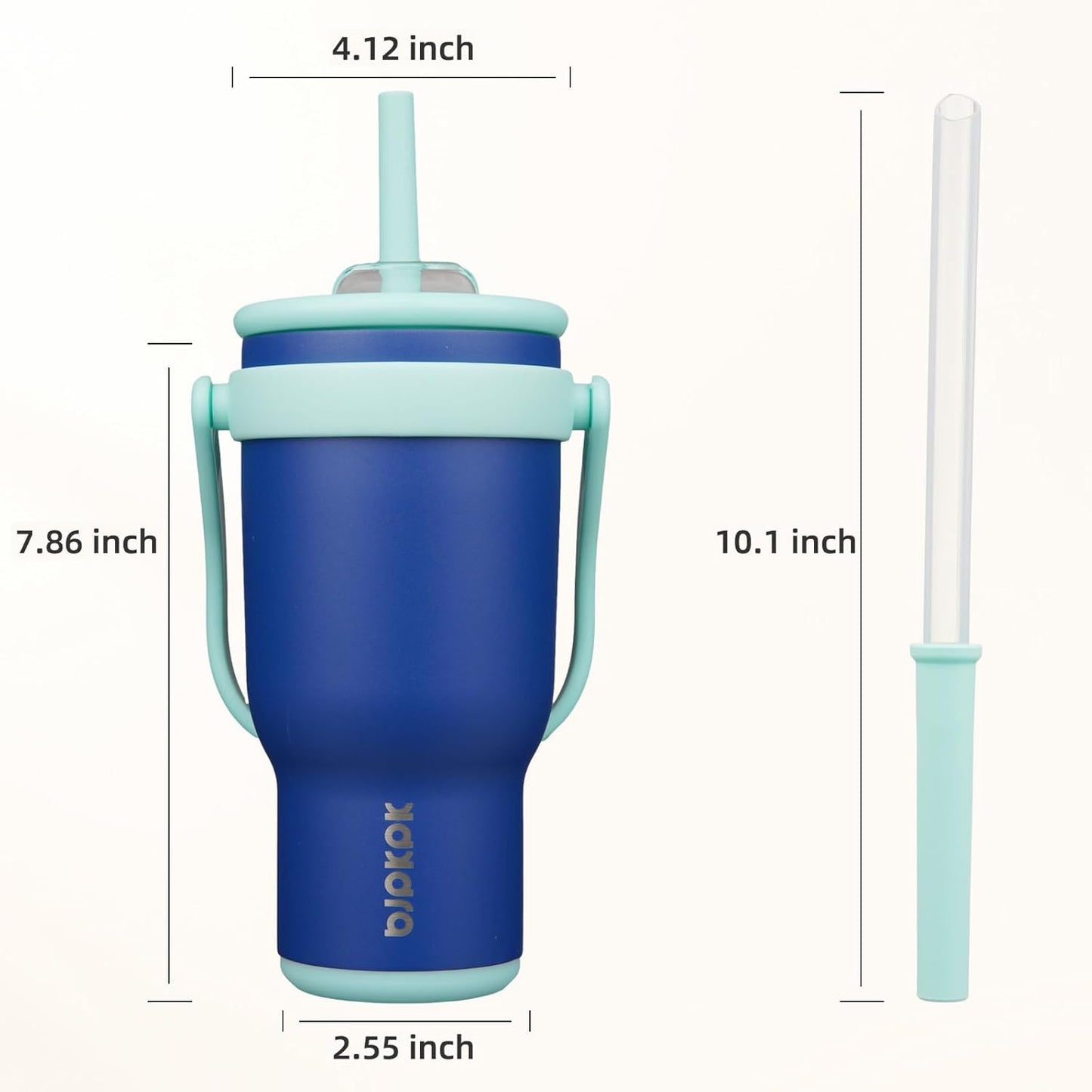 14 oz Insulated Water Bottle with Handle & Straw, Stainless Steel | Double Wall Vacuum, Leak Proof, Sweatproof, Wide Mouth, BPA Free, Dishwasher Safe, Keeps Cold/Hot, Travel, Green