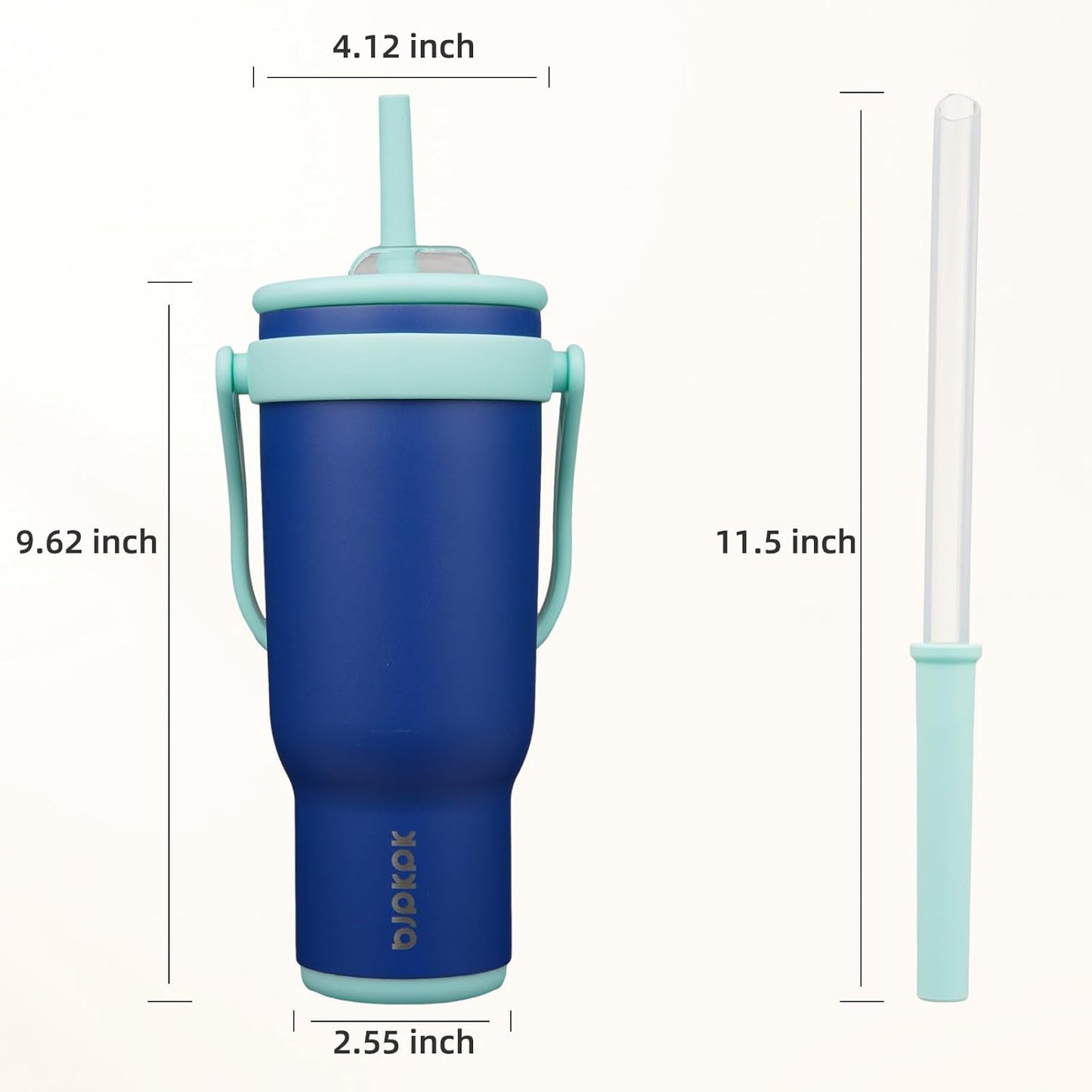14 oz Insulated Water Bottle with Handle & Straw, Stainless Steel | Double Wall Vacuum, Leak Proof, Sweatproof, Wide Mouth, BPA Free, Dishwasher Safe, Keeps Cold/Hot, Travel, Green