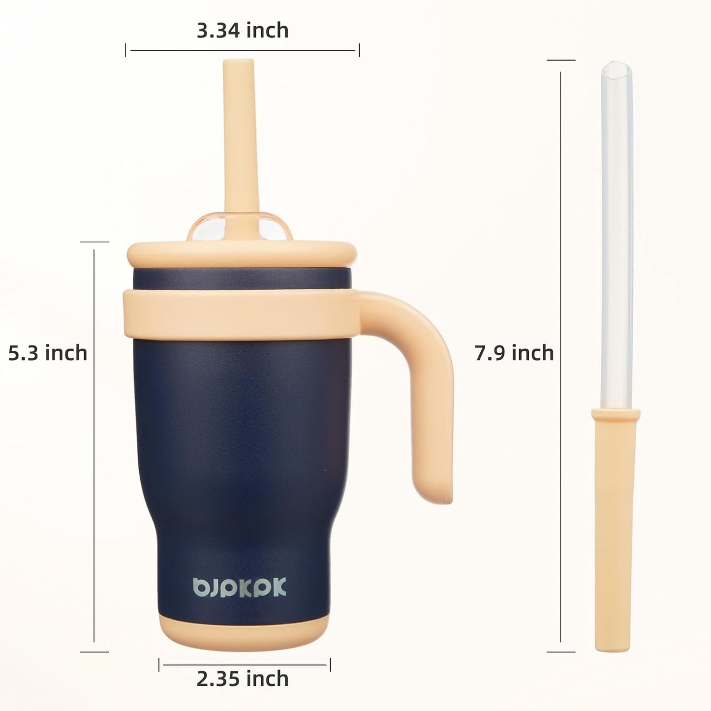 14 oz Insulated Water Bottle with Handle & Straw, Stainless Steel | Double Wall Vacuum, Leak Proof, Sweatproof, Wide Mouth, BPA Free, Dishwasher Safe, Keeps Cold/Hot, Travel, Green