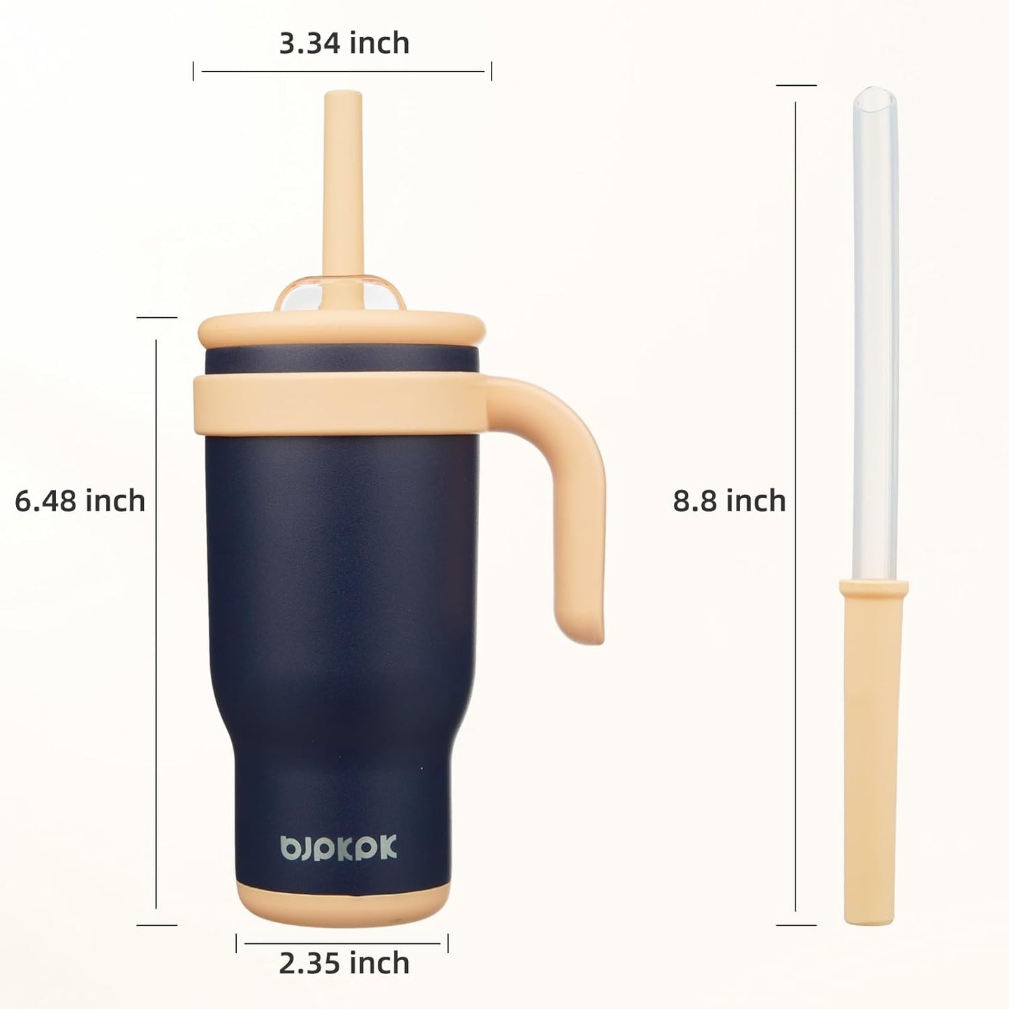 14 oz Insulated Water Bottle with Handle & Straw, Stainless Steel | Double Wall Vacuum, Leak Proof, Sweatproof, Wide Mouth, BPA Free, Dishwasher Safe, Keeps Cold/Hot, Travel, Green
