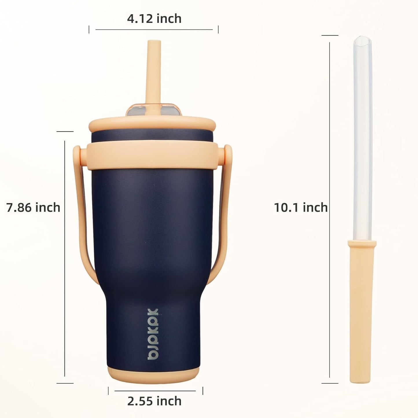 14 oz Insulated Water Bottle with Handle & Straw, Stainless Steel | Double Wall Vacuum, Leak Proof, Sweatproof, Wide Mouth, BPA Free, Dishwasher Safe, Keeps Cold/Hot, Travel, Green