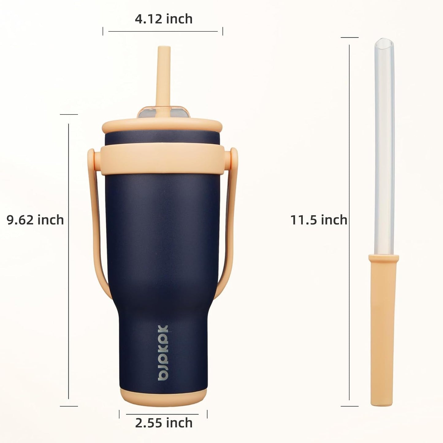 14 oz Insulated Water Bottle with Handle & Straw, Stainless Steel | Double Wall Vacuum, Leak Proof, Sweatproof, Wide Mouth, BPA Free, Dishwasher Safe, Keeps Cold/Hot, Travel, Green