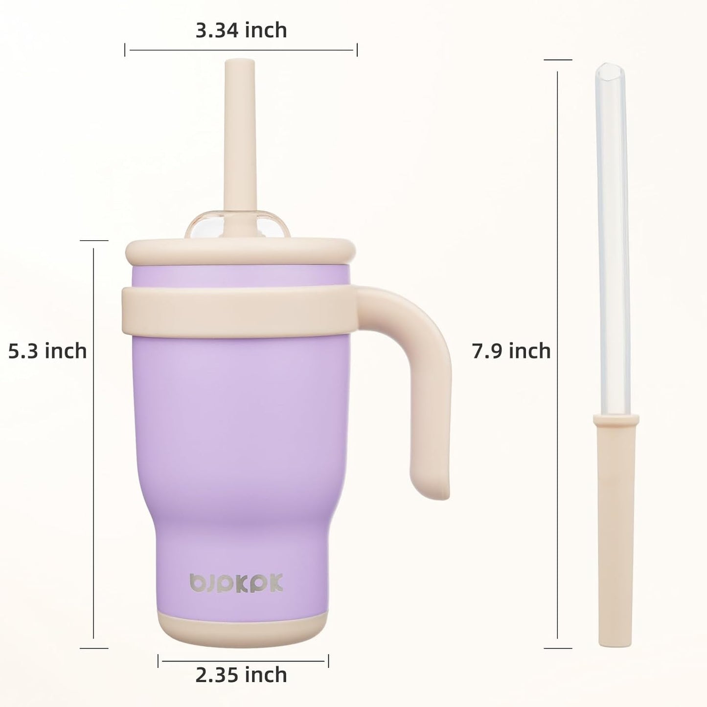 14 oz Insulated Water Bottle with Handle & Straw, Stainless Steel | Double Wall Vacuum, Leak Proof, Sweatproof, Wide Mouth, BPA Free, Dishwasher Safe, Keeps Cold/Hot, Travel, Green
