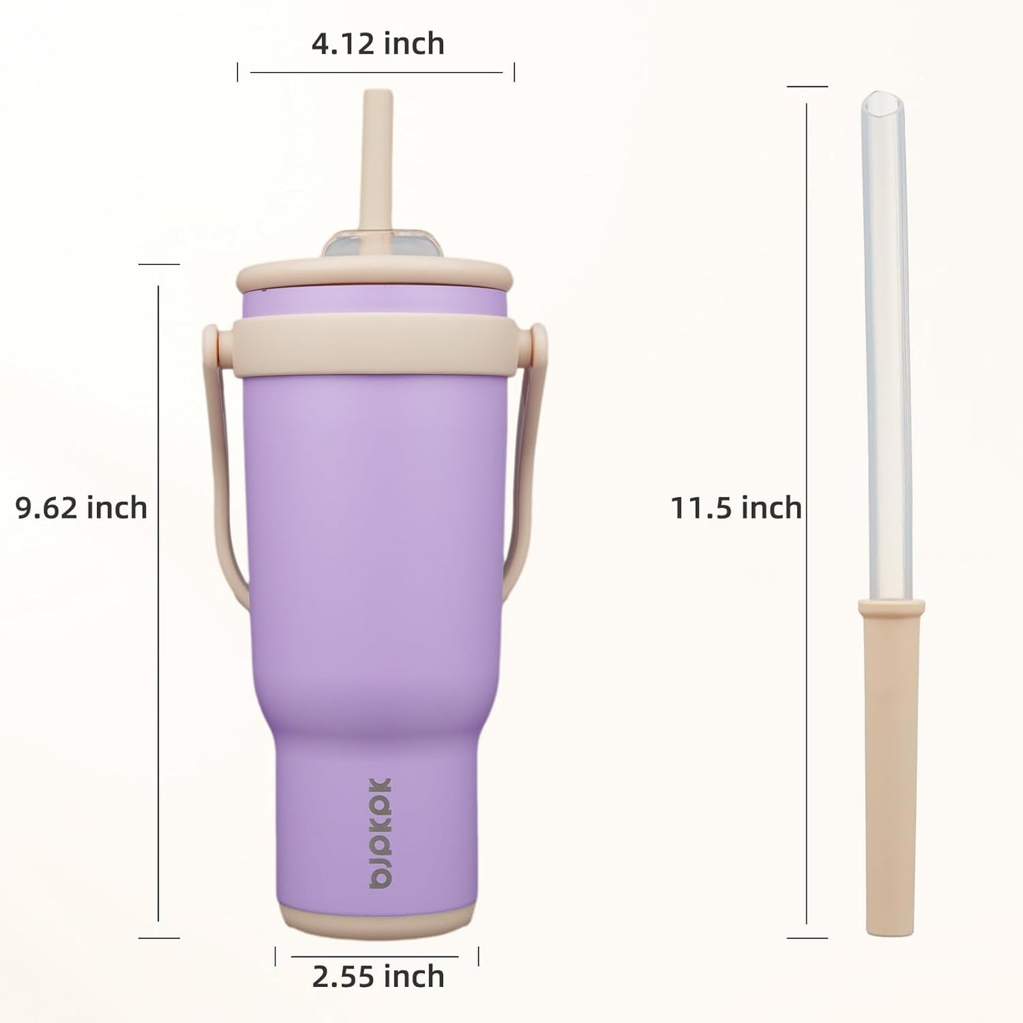 14 oz Insulated Water Bottle with Handle & Straw, Stainless Steel | Double Wall Vacuum, Leak Proof, Sweatproof, Wide Mouth, BPA Free, Dishwasher Safe, Keeps Cold/Hot, Travel, Green