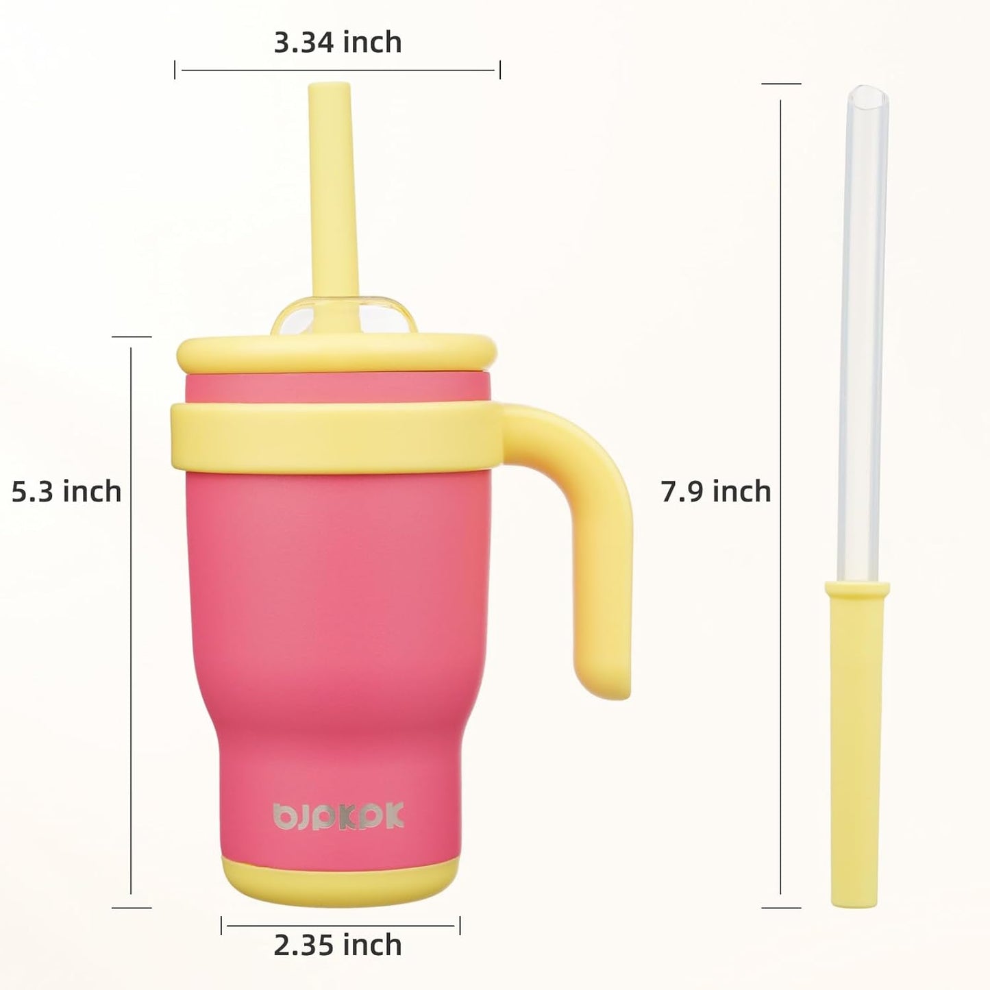 14 oz Insulated Water Bottle with Handle & Straw, Stainless Steel | Double Wall Vacuum, Leak Proof, Sweatproof, Wide Mouth, BPA Free, Dishwasher Safe, Keeps Cold/Hot, Travel, Green
