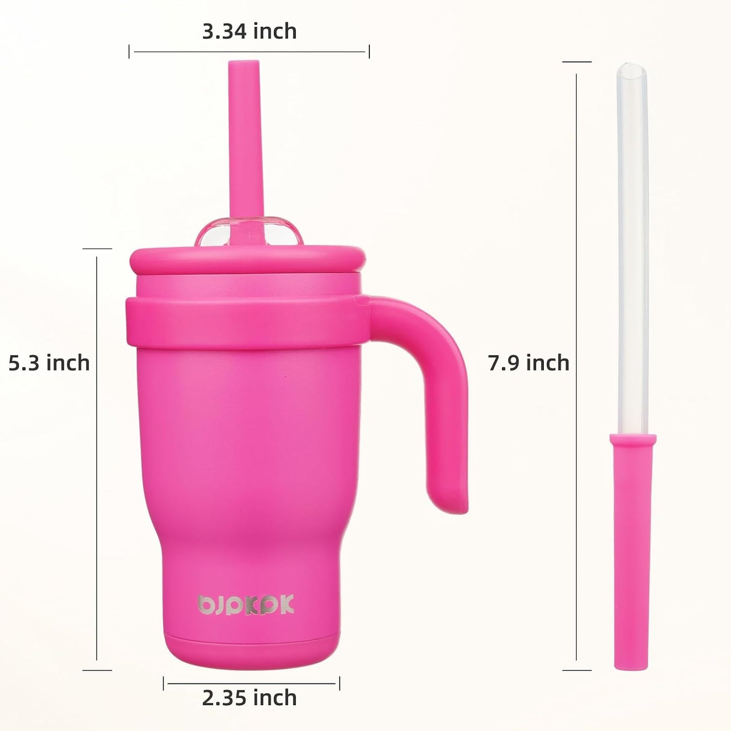 14 oz Insulated Water Bottle with Handle & Straw, Stainless Steel | Double Wall Vacuum, Leak Proof, Sweatproof, Wide Mouth, BPA Free, Dishwasher Safe, Keeps Cold/Hot, Travel, Green