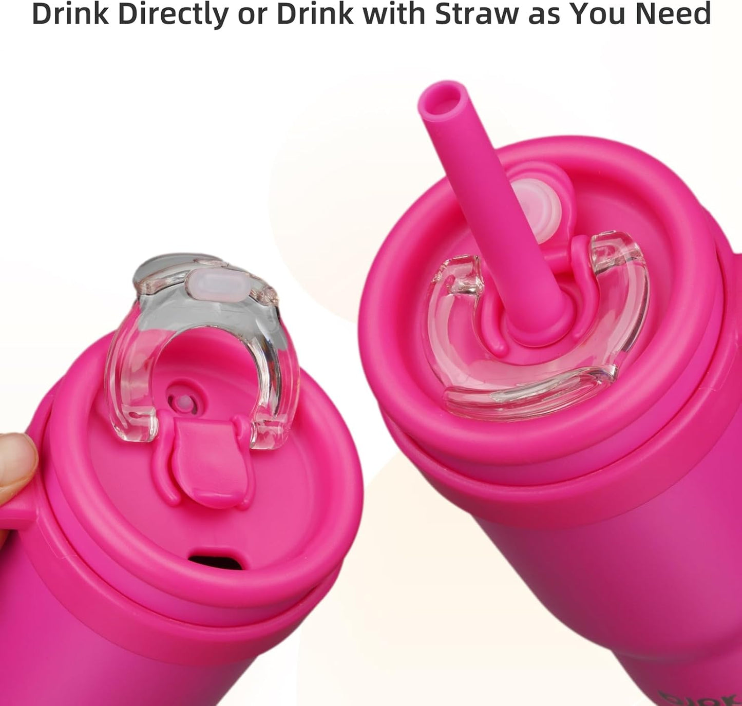 14 oz Insulated Water Bottle with Handle & Straw, Stainless Steel | Double Wall Vacuum, Leak Proof, Sweatproof, Wide Mouth, BPA Free, Dishwasher Safe, Keeps Cold/Hot, Travel, Green