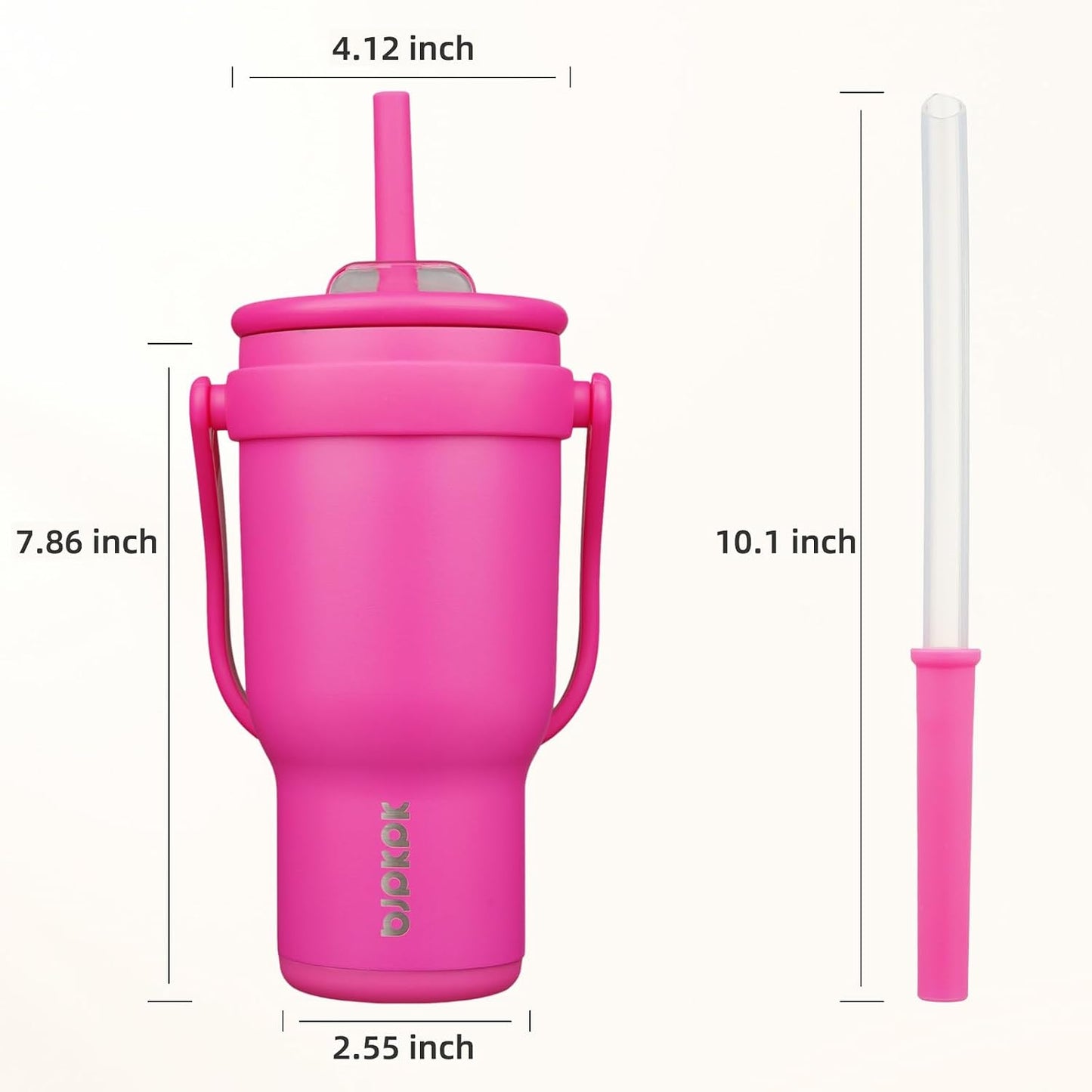 14 oz Insulated Water Bottle with Handle & Straw, Stainless Steel | Double Wall Vacuum, Leak Proof, Sweatproof, Wide Mouth, BPA Free, Dishwasher Safe, Keeps Cold/Hot, Travel, Green