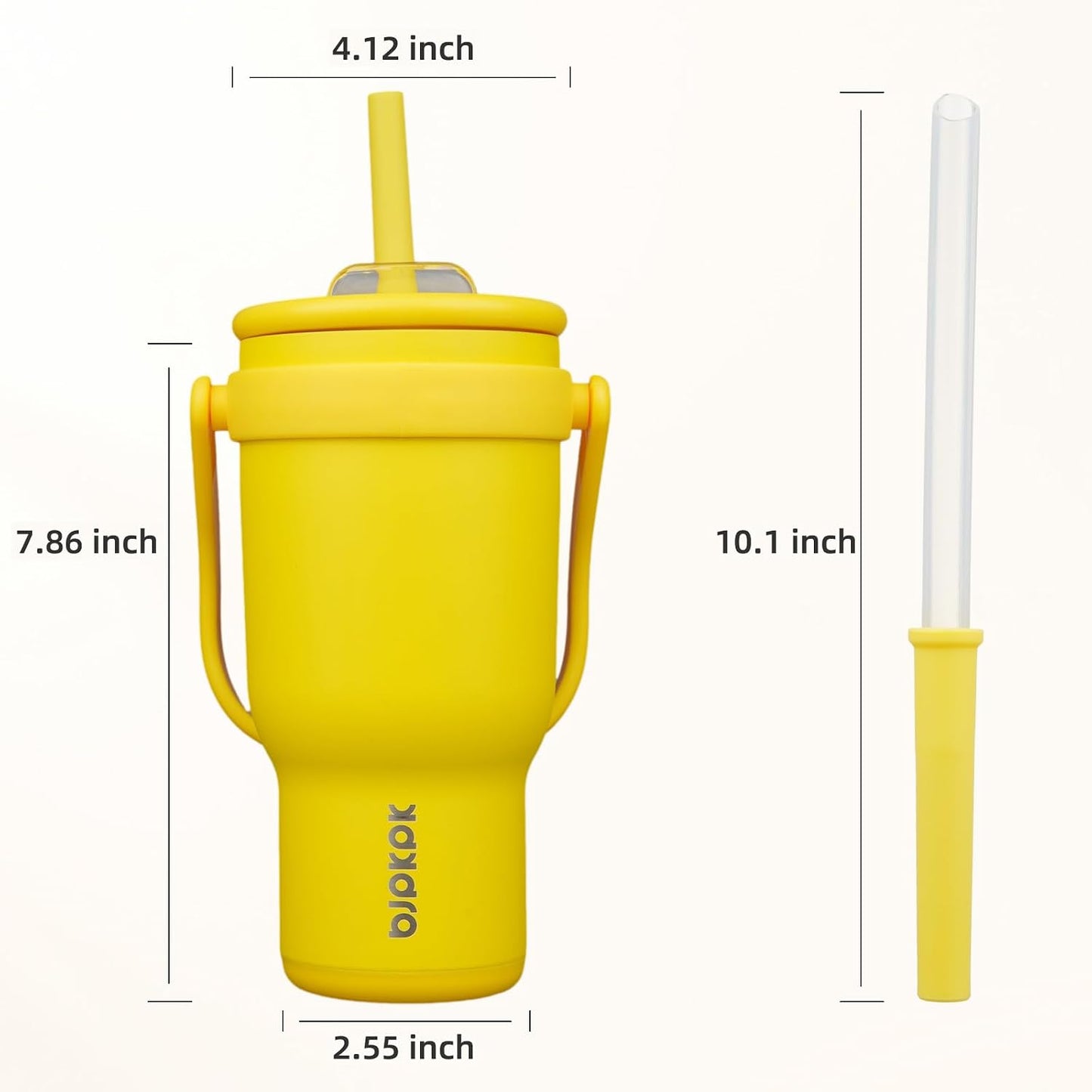 14 oz Insulated Water Bottle with Handle & Straw, Stainless Steel | Double Wall Vacuum, Leak Proof, Sweatproof, Wide Mouth, BPA Free, Dishwasher Safe, Keeps Cold/Hot, Travel, Green