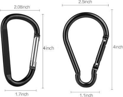 Carabiner Caribeaner Clip,Extra Large 4" Aluminum Carabeaner Keychain Hook,Spring Snap Key Chain Clip