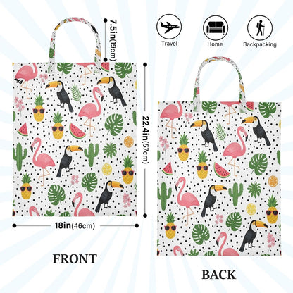 Flamingo Parrot Waterproof Travel Laundry Bag Washable 2 Count