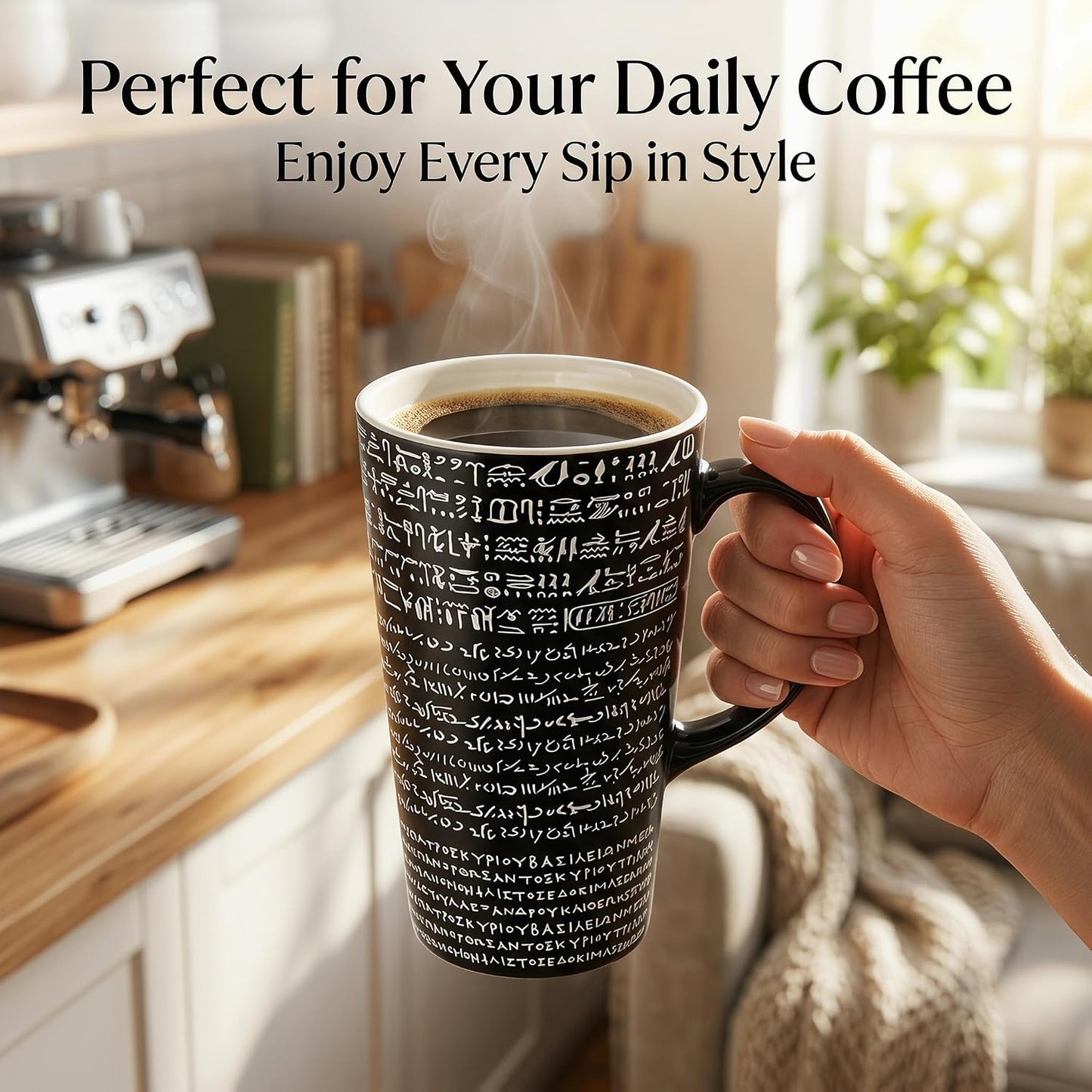 17oz Ceramic Travel Mug with Lid, Goldfinch Bird Coffee Mug, Large Floral Tea Cup with Handle, Microwave & Dishwasher Safe, Gift Box Included | Splash-resistant lid • Comfortable grip • Smooth ceramic finish • Easy cleaning • Gift box included
