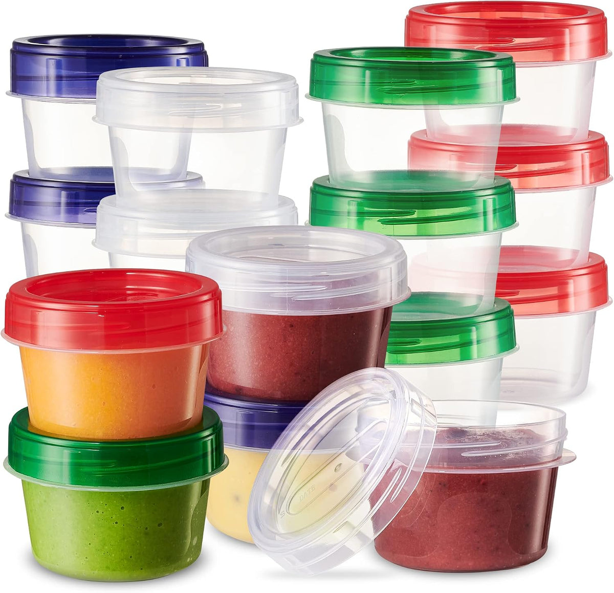 Food Storage Containers , 4 ounce Colored 144 Pack