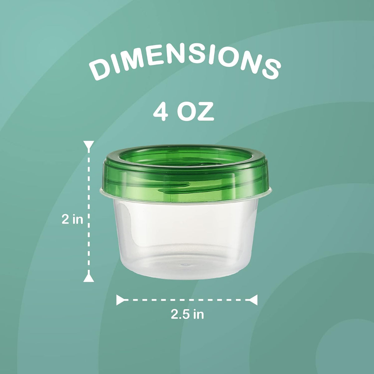 Food Storage Containers , 4 ounce Colored 144 Pack