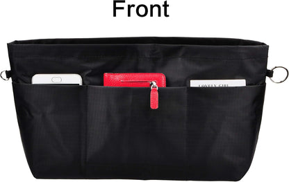Handbag Purse Tote Pocketbook Organizer Insert Zipper Closure 11 Pockets 3 Sizes Many Colors
