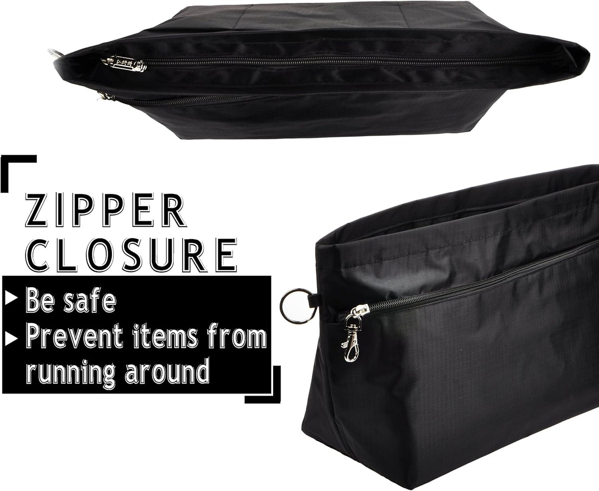 Handbag Purse Tote Pocketbook Organizer Insert Zipper Closure 11 Pockets 3 Sizes Many Colors