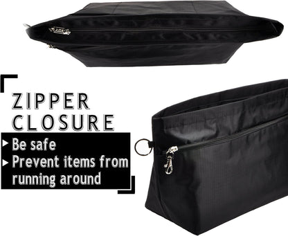 Handbag Purse Tote Pocketbook Organizer Insert Zipper Closure 11 Pockets 3 Sizes Many Colors
