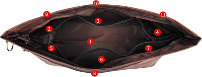 Handbag Purse Tote Pocketbook Organizer Insert Zipper Closure 11 Pockets 3 Sizes Many Colors