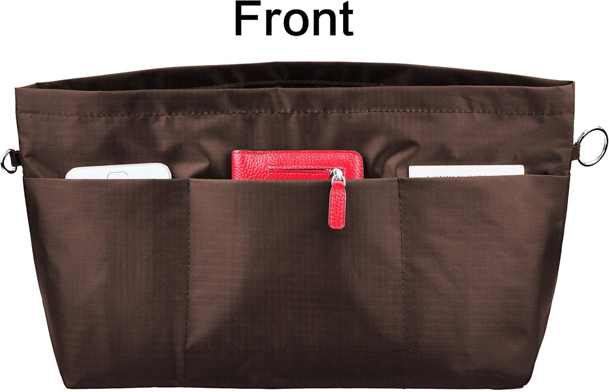 Handbag Purse Tote Pocketbook Organizer Insert Zipper Closure 11 Pockets 3 Sizes Many Colors